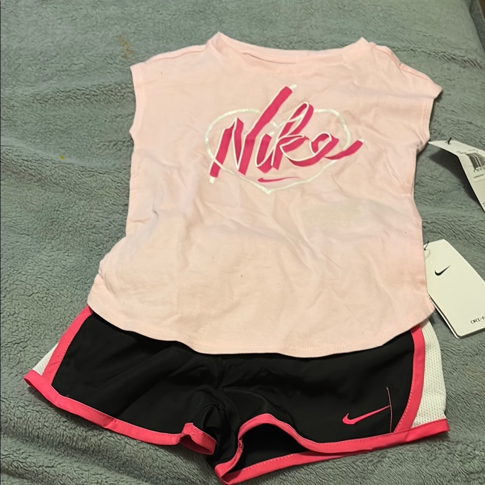Nike Pink and Black Toddler Outfit
